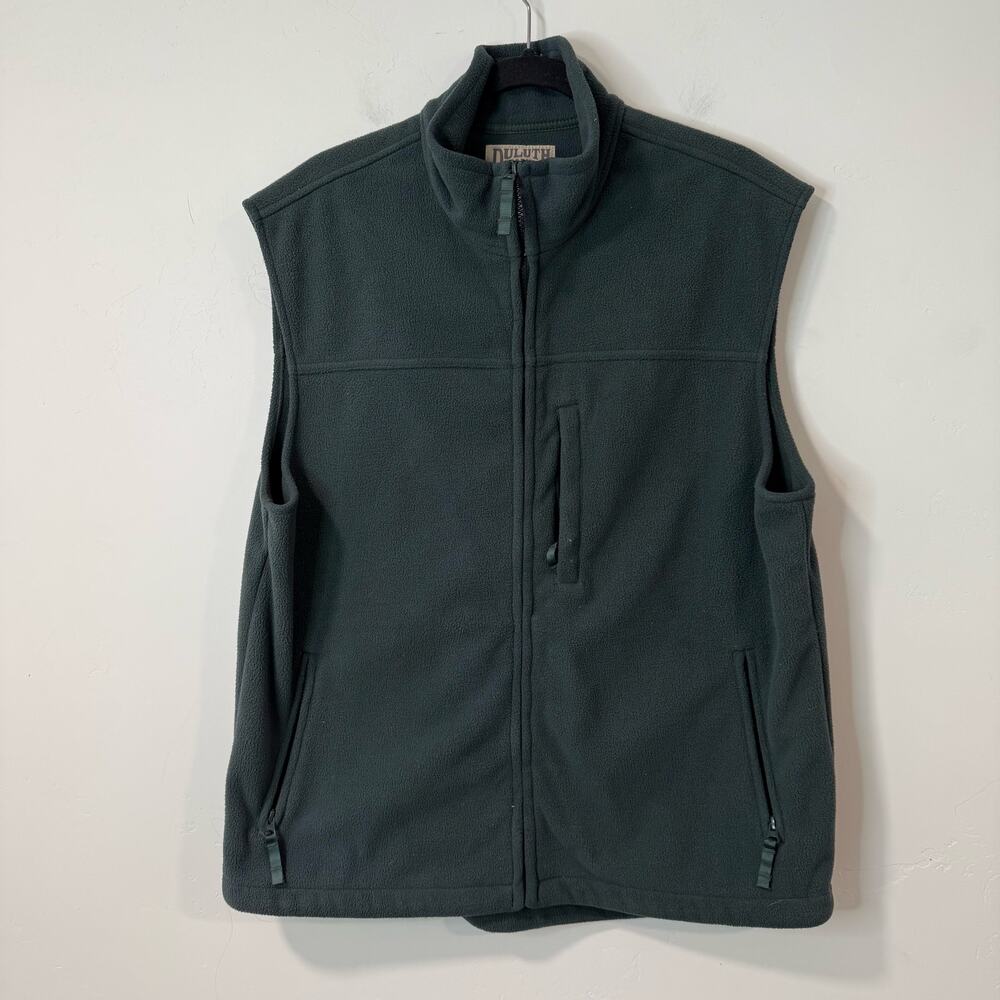 Duluth Trading Co Men's Fleece Vest Thick Full Zip Green Large